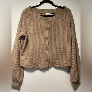 Princess Polly Tan Waffle Knit Long Sleeve